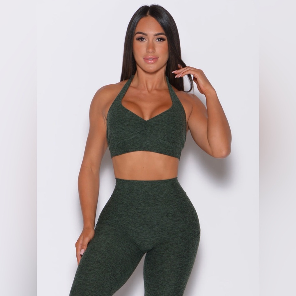 Bombshell Sportswear Backless Bra in Hunter Green